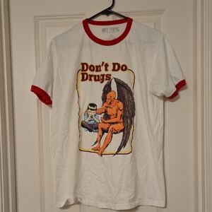 Hot Topic White and Red 'Don't Do Drugs' Graphic Tee